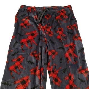Men's Red and Gray US Polo Assn Vintage Fleece Pajamas Pants Size L